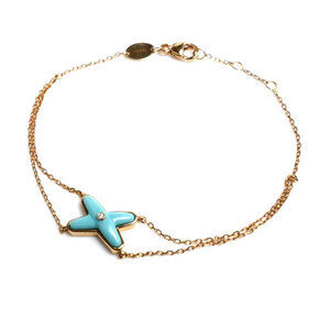 CHAUMET 18k Gold Diamond Charm Bracelet
